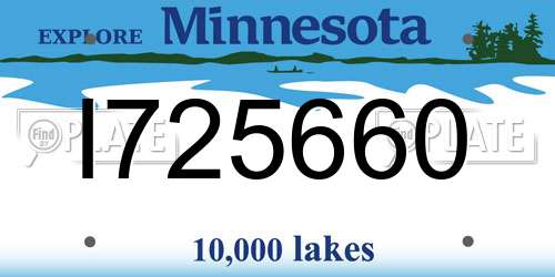 I725660 Minnesota License Plate