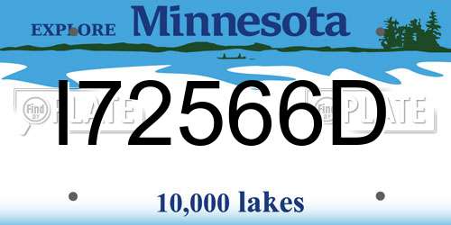 I72566D Minnesota License Plate