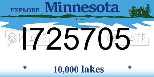 I725705 Minnesota License Plate