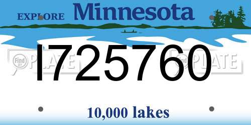 I725760 Minnesota License Plate