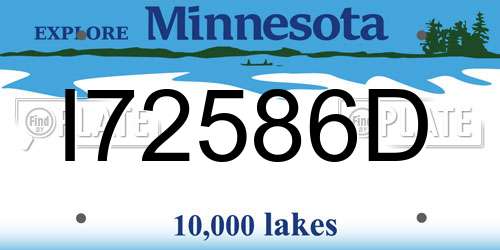I72586D Minnesota License Plate