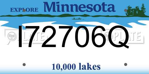 I72706Q Minnesota License Plate