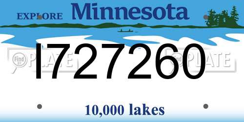 I727260 Minnesota License Plate