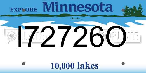 I72726O Minnesota License Plate