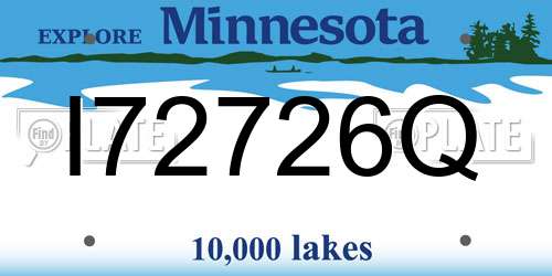 I72726Q Minnesota License Plate