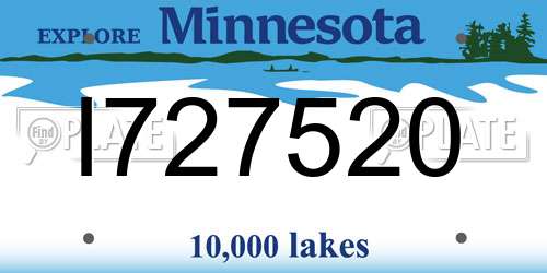 I727520 Minnesota License Plate