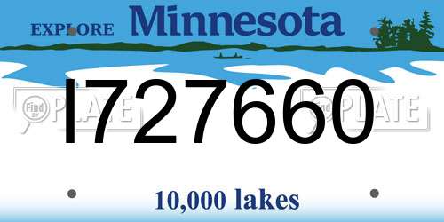 I727660 Minnesota License Plate