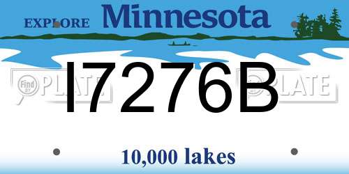 I7276B Minnesota License Plate