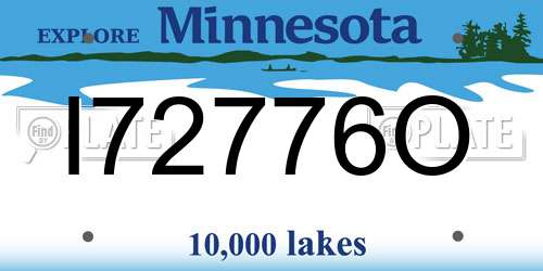 I72776O Minnesota License Plate