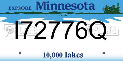 I72776Q Minnesota License Plate