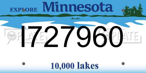 I727960 Minnesota License Plate