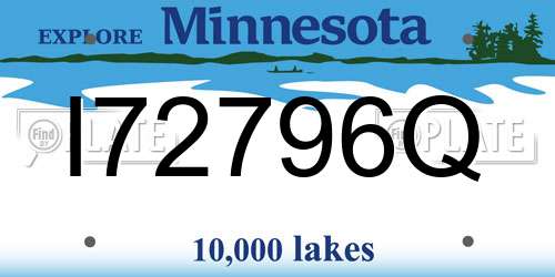 I72796Q Minnesota License Plate
