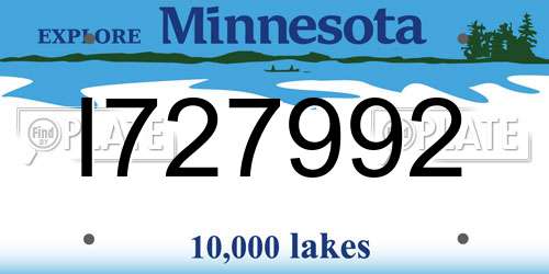 I727992 Minnesota License Plate
