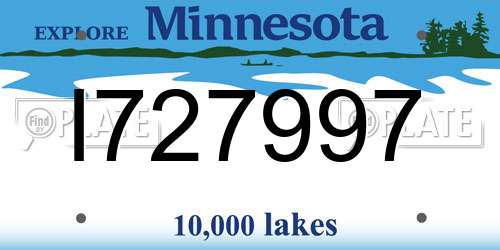 I727997 Minnesota License Plate