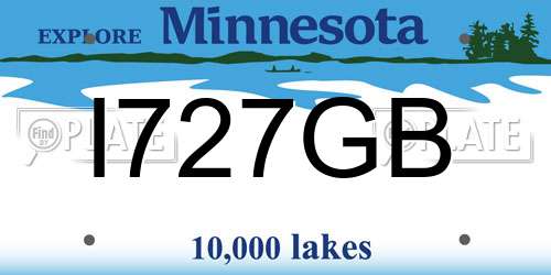 I727GB Minnesota License Plate