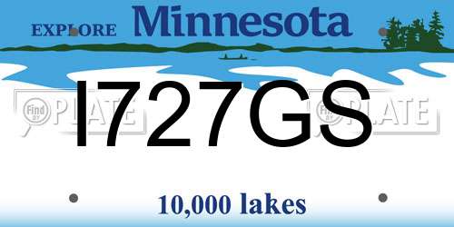 I727GS Minnesota License Plate