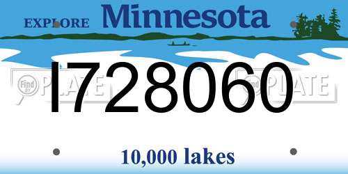I728060 Minnesota License Plate