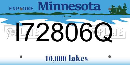 I72806Q Minnesota License Plate