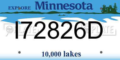 I72826D Minnesota License Plate