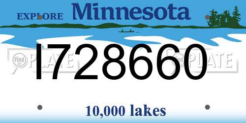 I728660 Minnesota License Plate
