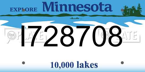 I728708 Minnesota License Plate