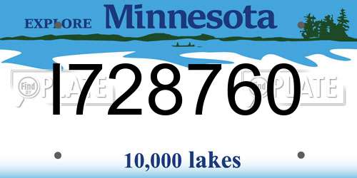 I728760 Minnesota License Plate