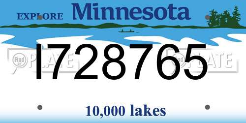 I728765 Minnesota License Plate