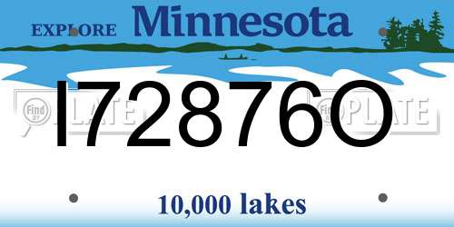 I72876O Minnesota License Plate