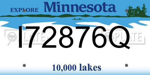 I72876Q Minnesota License Plate