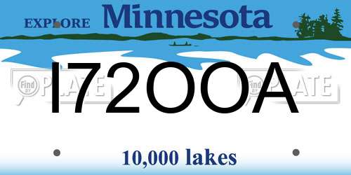 I72OOA Minnesota License Plate