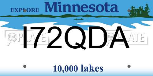 I72QDA Minnesota License Plate