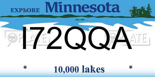 I72QQA Minnesota License Plate