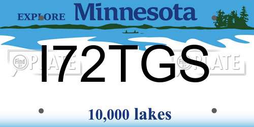 I72TGS Minnesota License Plate
