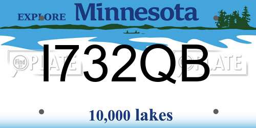 I732QB Minnesota License Plate