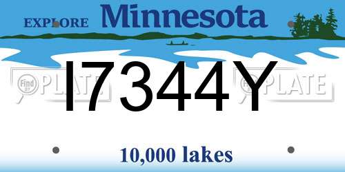 I7344Y Minnesota License Plate