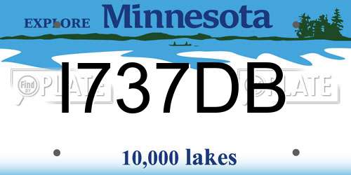 I737DB Minnesota License Plate