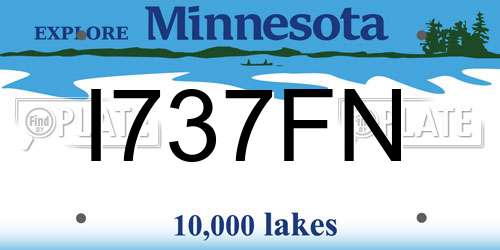 I737FN Minnesota License Plate