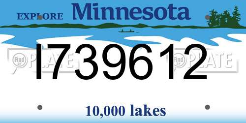 I739612 Minnesota License Plate
