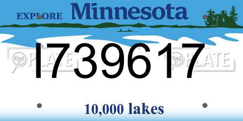 I739617 Minnesota License Plate