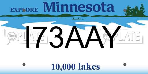 I73AAY Minnesota License Plate