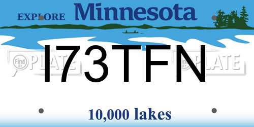 I73TFN Minnesota License Plate