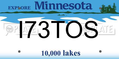 I73TOS Minnesota License Plate