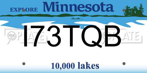 I73TQB Minnesota License Plate