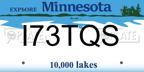 I73TQS Minnesota License Plate