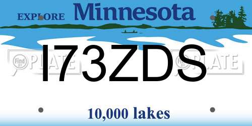 I73ZDS Minnesota License Plate
