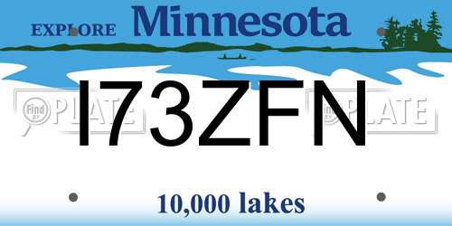 I73ZFN Minnesota License Plate