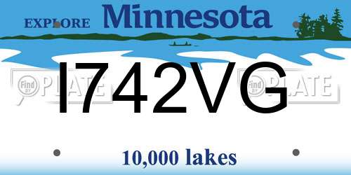 I742VG Minnesota License Plate