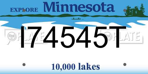 I74545T Minnesota License Plate