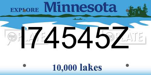 I74545Z Minnesota License Plate