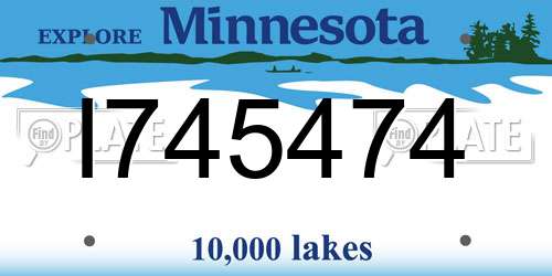 I745474 Minnesota License Plate